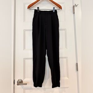 Uniqlo black dress pants cinched ankles